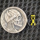 Borosilicate Glass Minecraft Creeper Polished Murrine Coin - Gaming Fan Art 