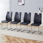 Black Pu Dining Chair Set uniquely Designed Black Dining Chairs  Pu Material