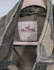 Hollister Men s Green Camo Military Jacket M Stand-up Collar Zip button Pockets