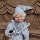 Robert Stanley Posable Christmas Pixie Elf Doll Silver   White Outfit Silver