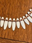 Vintage Signed Matisse Copper White Enamel Necklace   Earring Set Mid Century