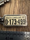 Vintage 1955 South Carolina Mini License Plate Key Tag Dav Rock Hill Sc Fob