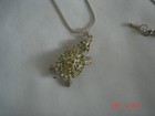 Unique Vtg    Older Rhinestone Articulated Turtle Pendant Necklace