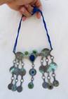 Rare Antique Moroccan Berber Silver Coin   Glass Stones Necklace Anti Atlas Regi
