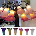 Tulip Lily Flower Glass Lamp Shades Tiffany Style Retro Replacement Shades