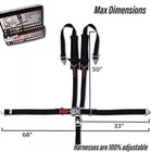 Aces Racing 5 Point Harness With 2 Inch Padding  black  Black