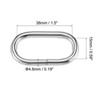 Metal Oval Ring Buckles 38x15mm For Bags Belts Diy Silver Tone 6pcs