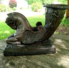 Antique Golden Fleece Greek Chrysomallos Winged Ram Bronze Mantle Urn Planter