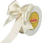 Double Face Ivory Satin Ribbon 1-1 2 Inch X 50 Yards Polyester Ivory Ribbon F   