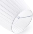 Small White Linen Empire Lamp Shade Clip On Pleated 4x6x5 Inch Fabric