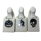 Martha Stewart Pumpkin witch Over Cauldron   Skull Paper Punch- Lot Of 3
