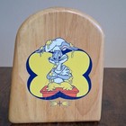 Vintage Warner Bros  Looney Tunes Wooden Recipe Holder W  Lid  Box  1997 Mint