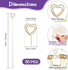    30 Pcs Metal Wire Floral Place Card Holder Pick 12 Inch Gold Photo Clip Card He