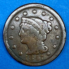 Junk Drawer Lot Of 36 Us Coins   1847 Large Cent  Silver Quarter    More