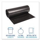 Boardwalk Recycled Can Liners  60 Gl  1 6 Mil Black  38  X 58    10 rolls  10 ct
