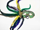 2 Feather Mardi Gras Masquerade Ball Party Masks Wall Decor Carnival