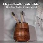 Blue Bathroom Toothbrush Holder Organizer  4x3 Countertop Storage