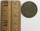 Antique Brass Trade Token Marked V l  Good For 5c Trade 21mm Maverick Merchant