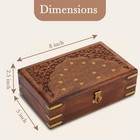 Jewellery Box Wooden Handcrafted Brass Inlay 8x5 Decorative Keepsake Organizer