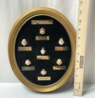 Vintage Seven Gods Of Good Fortune Framed Plaque Asian Wall Art Porcelain Faces