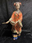 Wucai Porcelain Pottery Shiwan Oriental Lady Artist
