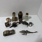 Lot Of 10 Vintage Table Lighters  Shields  Colibri  Dunhill Tinder Pistol   More