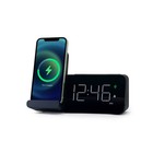 Capello Power Stand Alarm Desk Table Clock Wireless Charger Usb Port Black