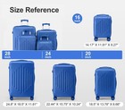       free Shipping       set Of 4 Suitcases Blue  silent Wheels casters   handles 