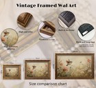 Vintage Gold Framed Bird Canvas Wall Art Vintage Plant Bird Prints Sketch Spr   