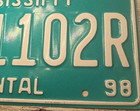 Vintage Mississippi Rental Trailer License Plate 1998 01102r Man Cave Garage