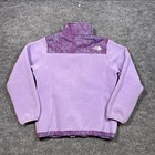 The North Face Girls Purple Dotted Fleece Full Zip Jacket Size Large 14 16