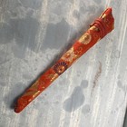 Antique Folding Hand Fan With Satin Embroidered Case Quing Dynasty