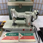 Vintage 221k Singer Featherweight Sewing Machine White 1968