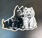 Set Of 2 Vintage Black   White Scotch Whisky Large Decals Stickers - Rare