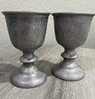 Vintage Wilton Armetale Rwp Pewter Goblets Set Of 2 Plough Tavern 5-1 8   