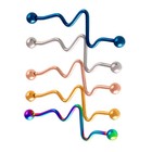 1pc 14g Mix-color 316l Steel Industrial Barbell Cartilage Earrings Body Piercing