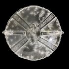 Vintage Heisey Glass Antarctic Etched Clear Bowl Four Toe Two Handle Rare 8 75 