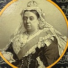 19th Century Queen Victoria Thin Wood Plaque Dieu Et Non Droit 11x8