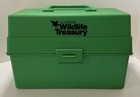 Vintage Illustrated Wildlife Treasury With Many Cards   Green Carry Case 1970s