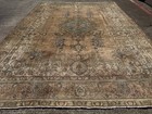 Old Antique Rug 10x13 Handwoven Vintage Oriental Handmade Muted Earth Tone 10x14