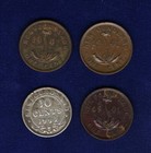 Canada Newfoundland 1941 Cent Coins  Lot Of  3   Plus 1941 10 Cents Silver Coin