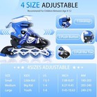  Adjustable Inline Skates For Kids Age 3 Large - Youth   Adult  5 - 8 Us  Blue