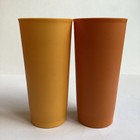 Vintage Tupperware 1348 16 Oz Harvest Tumblers Cups Set Of 4 Red Orange 6 5   