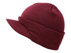 Cable Knit Beanie Hat Cap With Sun Brim Crochet Men Women Ski Thick Warm Acrylic