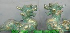 8  Old Chinese Dynasty Bronze Ware Gilt Fengshui Dragon Brave Troops Statue Pair