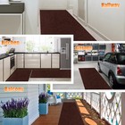 Brown Long Hall Runner   Hardwearing Foyer Runner Mat   Non Slip Office Runners