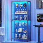 71  Glass Display Case With Adjustable Shelves  6-tier Curio Cabinet With Lights