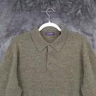 J  Ashford Pure Wool Knit Sweater Polo Style Long Sleeve Taupe Xl Made In Italy