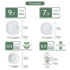 Veweet 30pc Dinner Set White Porcelain Dinnerware Plates Bowls Cups Set For 6