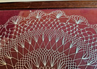 Vintage   Lace Tatted Handmade Doily   15 1 2  Square Frame   Under Glass
